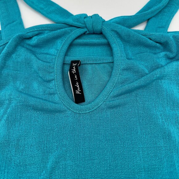 ASOS ASYOU Twist Halter Neck Mini Dress in Aqua - Picture 5 of 8